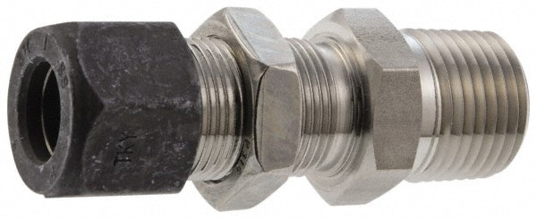Compression Tube Bulkhead Connector: 3/8